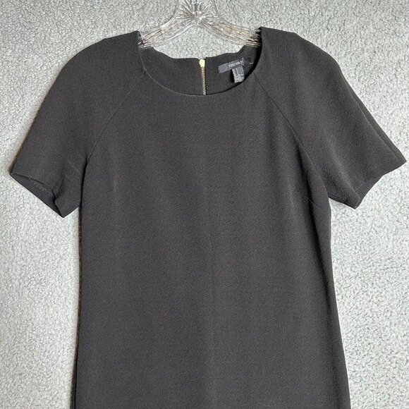 Forever 21 Shift Dress Womens Size Small Black Back Zip Short Sleeve Casual - Picture 4 of 10